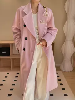 Casaco de Cashmere Camel Classic, casaco de lã de comprimento médio, novo, 101801, outono e inverno