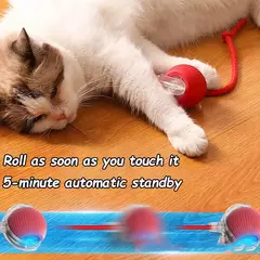 Gato bola interativa brinquedos bola de rolamento automático falso cauda recarregável inteligente animal de estimação brinquedo elétrico cão gato treinamento imitar mouse - Wolf Magazine
