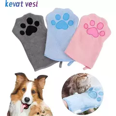 1/2 pçs luvas de cuidados para animais de estimação secagem rápida cão gato toalha de banho dupla face microfibra macia filhote de cachorro gatinho banho ferramentas de limpeza