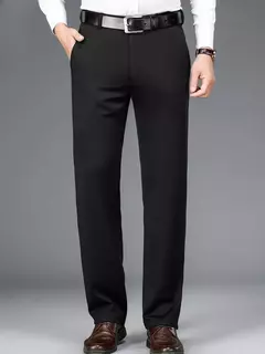 Calças de roupa elástica de resfriamento masculina, calças estrias de escritório, seda gelada, calça masculina de verão, calças de alfaiataria elegante, clássica, 2024 - Wolf Magazine