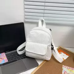 Mochila leve de veludo, mochilas pequenas, mochila de viagem, mochila escolar, campus, júnior, cor sólida, mini, bolsos múltiplos - Wolf Magazine