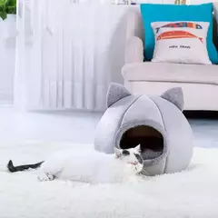 Mais alta qualidade conforto casa para animais de estimação tenda inverno deluxe semi-fechado sono profundo cama de gato casa para animais de estimação tenda pequena esteira cesta pequeno cão - comprar online