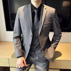 Terno de casamento casual de negócios masculino, conjunto de 3 peças, colete e calças masculinas bonitas de banquete, alta qualidade, nova moda, R$ 2020 - comprar online