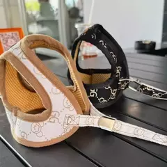 Preto cáqui cão arnês colete e trela conjunto de luxo pet cinta andando coleira chumbo colete para filhote de cachorro animal schnauzer chihuahua - loja online