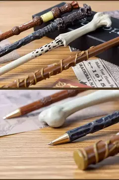 Novo popular harry potter caneta mágica resina varinha caneta estudante criativo escrita papelaria meninos meninas presentes de aniversário material escolar - comprar online