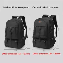 Mochila de Viagem Grande Impermeável Para Homens, Compartimento Separado De Sapatos, Bolsa De Negócios, Esportes Ao Ar Livre, Mochilas De Armazenamento Pretas, 50L, 80L