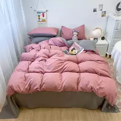 Imagem do Soft lavado algodão roupa de cama Set, Duvet Cover, fronha e lençol, Home Bedclothes, cama preta