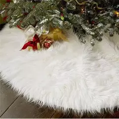Saia de árvore de natal 48/78/90/122cm, presente de natal, saia de árvore de pele sintética branca para festa de feriado, cerimônia, decorações de árvore de natal - comprar online