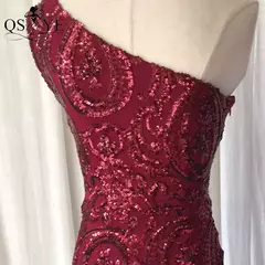 Vestidos de lantejoulas de um ombro, vestido longo do baile da sereia, elegante - Wolf Magazine