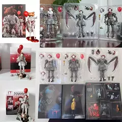 NECA Pennywise Joker Action Figure Toy Doll Horror Halloween Presente de Natal Ornamento de estante de 18 cm