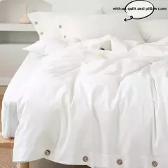 Conjunto de edredão duplo, Conjunto de cama de algodão torção sólida, Quilt Cover King Size, 100% Algodão, 220x240, 3Pcs - loja online