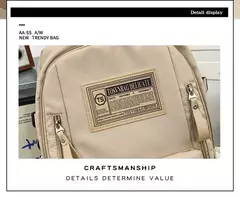 Mochila de pano Oxford de grande capacidade para meninos e meninas, mochila leve, bolsa de estudante retrô, europeia e americana, escola secundária - loja online