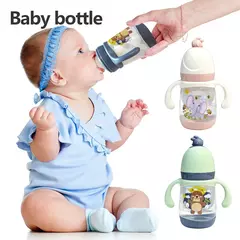 Garrafa de desenho animado para alimentação de bebês recém-nascidos, sem BPA, à prova de queda e vazamento, 240ml - comprar online
