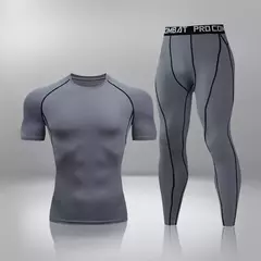 Conjunto de Roupa Interior de Compressão Térmica Masculina, Roupa de Treino Apertada, Treino, Corrida, Fitness, Desporto, Ginásio, Roupa Desportiva na internet