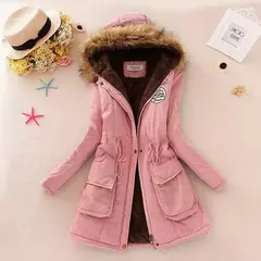 Casaco fino acolchoado de algodão para mulheres, parkas com capuz casual, sobretudo quente acolchoado, outono e inverno, 2023, 2023, emboridery, novo - Wolf Magazine