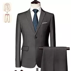 Terno casual de negócios masculino para casamentos, blazer genuíno, colete e calças, grande e alto, colete slim fit, calças de vestido, tamanho EUA - loja online
