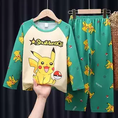 Imagem do Pijamas Pokémon unissex para crianças, roupas da moda para meninos e meninas, crianças e meninas