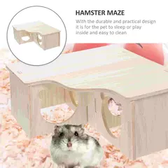 Casa de hamster de madeira cobaia brinquedo decorativo ninho de animal de estimação habitat mouse esconder - loja online