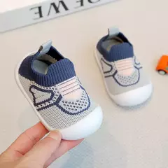 Sapatos de malha respirável para recém-nascido, meias infantis, fundo macio, antiderrapante, menino e menina, 0 a 5 anos, verão
