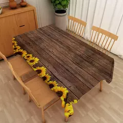 Toalha de mesa retangular girassol, Vintage Farmhouse Waterproof Durable Tablecloth para Home Kitchen Sala de jantar Outdoor Picnic Mat na internet