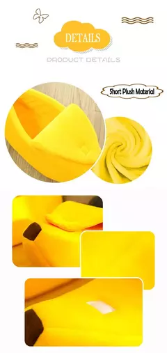 Cama para animais de estimação em formato de banana, tapete confortável para ninho de gato, almofada de inverno, quente, macio, engraçado, saco de dormir para gatinhos, acessórios fofos e aconchegantes para cães - loja online