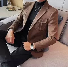 Imagem do Blazers masculinos de peito único, ternos cinza, casacos grandes, tamanho grande, moda de alta qualidade, novo em 2020