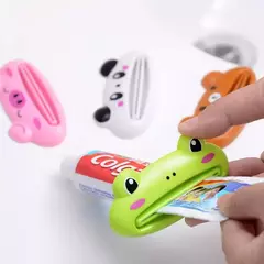 Dispensador plástico fácil do dentífrico para o banheiro home, espremedor animal do dentífrico, suporte do rolamento, tubo da pasta do dente, 1 Pc