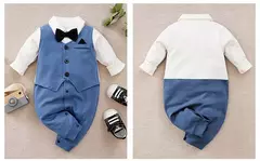 0-18m roupas para recém-nascidos cavalheiro bonito terno de festa formal algodão confortável macio primavera e outono manga comprida bodysuit do bebê - Wolf Magazine