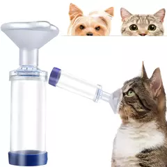 Dispositivos veterinários do espaçador do inalador da asma do animal de estimação da câmara de aerossol dos animais com uma máscara do PVC Canack médico - loja online