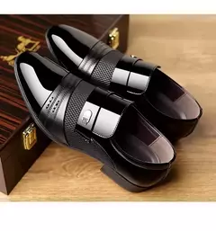 Sapato masculino de couro preto, sapatos Oxford formais, sapato vestido masculino, Festa, Escritório, Negócios, Casual - Wolf Magazine