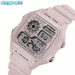 SYNOKE-Digital relógios para mulheres, luminoso, multifunções, impermeável, cronógrafo, relógio de pulso, ao ar livre, meninas, estudante, esportes, nova moda - Wolf Magazine