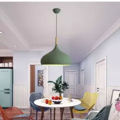 Nordic colorido lustre de madeira pingente luz quarto sala estar lâmpada led única cabeça alumínio crianças quarto luminária