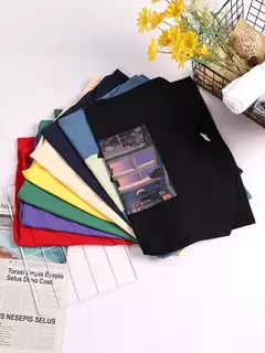 Preto Coração Impressão Camisetas Femininas, Rua Manga Curta, All-Math Soft Tee, Roupas Casuais, Respirável Mulheres Tops, Personalidade