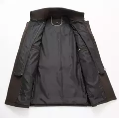 Casaco de gola dupla masculino, jaquetas quentes, casacos à prova de vento, moda outono e inverno - Wolf Magazine