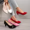 Mulheres bombas nu boca rasa sapatos femininos moda escritório trabalho sapatos de festa de casamento senhoras sapatos de salto baixo saltos de verão woeman