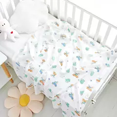 Bebê recém-nascido Swaddle Blanket, Algodão De Musselina De Duas Camadas, Gaze De Banho Infantil, Envoltório Infantil, Capa Do Carrinho, Macio, 110x120cm - comprar online