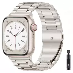 Pulseira de Aço Inoxidável para Relógio Apple, Pulseira High-End, Ultra 2, 49mm, 9, 8, 7, 45mm, 41mm, iWatch 6, 5, 4, 3, SE, 44 milímetros, 42 milímetros, 40 milímetros - loja online