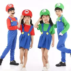 Halloween cosplay anime traje pai-filho role play crianças mario roupas super mario conjunto único roupas de propósito especial - loja online