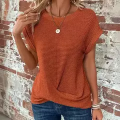 Imagem do Blusas vintage de grandes dimensões para mulheres, monocromáticas, casuais e soltas, camisas elegantes para jovens, tops femininos, moda, verão, 2024