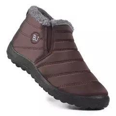 Bota de pele impermeável masculina, sapato de neve casual para casais, inverno, 2022 na internet