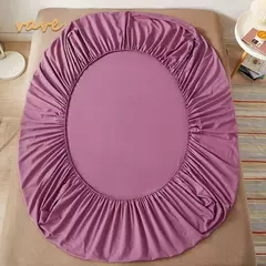 100% algodão cabido folha de cama com faixa elástica cor sólida anti-deslizamento ajustável colchão capa para cama única dupla rei rainha - loja online