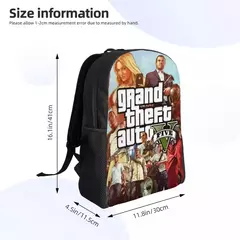 Jogo de aventura Grand Theft Auto Mochila de Viagem para Homens e Mulheres, Mochila Escolar para Laptop, Mochila Estudantil Universitária GTA - loja online