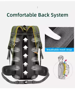 Mochila de viagem impermeável para homens, grande bolsa de caminhada, mochila turística, esportes ao ar livre escalada montanhismo, saco de bagagem 50L - comprar online