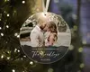 Decorações de natal personalizadas 2024, nosso primeiro natal casado ornamento foto de casamento personalizado presente de natal recém-casado