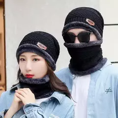 Imagem do Chapéu coral de veludo masculino e feminino, boné de malha, protetor de pescoço, cachecol, cachecol, exterior, equitação, quente, espessamento mais, inverno