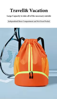 Imagem do Saco de cordão para homens e mulheres, mochila esportiva ao ar livre, saco de grande capacidade para futebol e basquete, bolso à prova de umidade