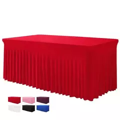 Tampas De Mesa Com Saia, Saias De Mesa Retangular, Tampas De Mesa De Poliéster, Toalha De Mesa Preta, Tampa De Mesa Do Spandex, 6 pés, 6 pés - Wolf Magazine