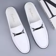 Sapatos de couro genuíno para homens, mocassins de negócios casuais, apartamentos artesanais para dirigir, moda que combina com tudo, nova chegada