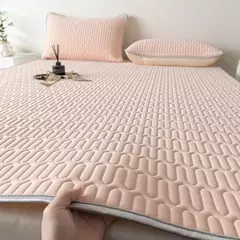 Tapete e fronha de látex espesso macio, Conjunto de cama liso, Lençol Cool Feeling, Capa de colchão de resfriamento, Verão, 2 pcs, 3pcs - comprar online