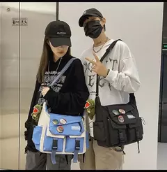 Nylon Crossbody Bolsas para Mulheres, Messenger Bag para Meninas, Sacos de Livros Escolares, Bolsas de Lona Jovem, Bolsa de Ombro, Harajuku Sac, Homens
